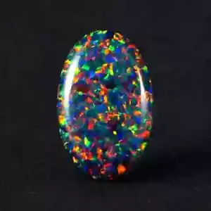 Cabujón ovalado de ópalo de fuego negro natural 9,63 quilates + AAA + piedras preciosas sueltas australianas - Imagen 1 de 7