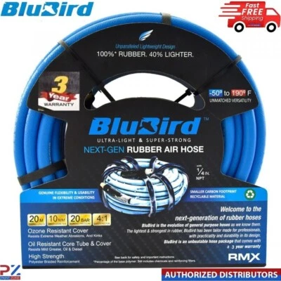 Air Hose BluBird 20 Meter Rubber Ultra Light Weight 10mm inner diameter 20bar - Image 1 of 3