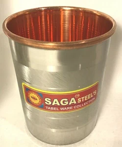 Copper & Stainless Steel Cup Vintage Collection Saga Steel's Collection Set of 4 - Picture 1 of 6