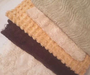 Lot Of 6 Pieces Chenille Fabric - Pre-washed -Brown Green-1+ Lb-Destash - Lot A - Picture 1 of 1