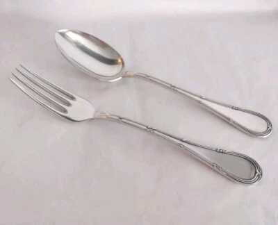 Posate x Servire Cucchiaio e Forchetta 26,5 cm SIAP Alpacca Argentata 90 - Immagine 1 di 4