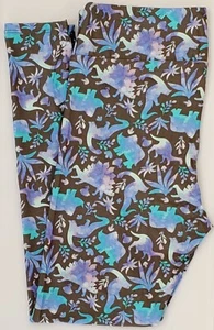 TC2 LuLaRoe Tall & Curvy2 Leggings Dinosaurs on Dark Gray Rare Print NWT T39 - Picture 1 of 6