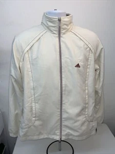 RETRO ADIDAS TRACKSUIT TOP SIZE LADIES 14 CREAM - Picture 1 of 5