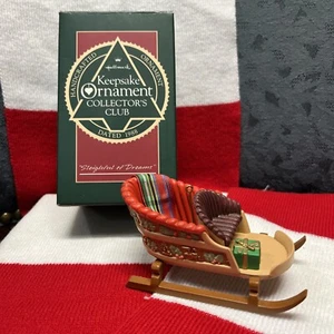 Hallmark Keepsake 1988 trineo lleno de sueños adorno de club de coleccionistas de colección - Imagen 1 de 2