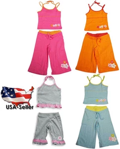 Mish Mish Niñas Sin Mangas Halter Tank Capri Conjunto de 2 Piezas Pantalones Tallas 2-7 CLOSEOUT - Imagen 1 de 9