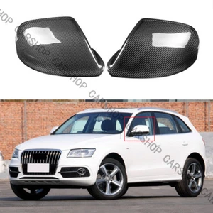 For Audi Q5 SQ5 Q7 2009-2016 Carbon Fiber Side Mirror Cover W/O Lane Replace - Picture 1 of 4