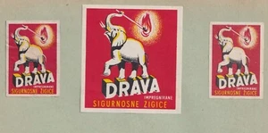 3 Ancienne  étiquette   Allumettes   Yougoslavie BN170186  Eléphant - Imagen 1 de 1