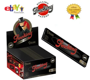 825X Cartine Smoking ® Deluxe Noir King Slim Size Papiers à rouler 25 livrets - Photo 1 sur 1