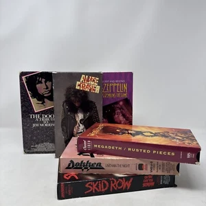 Metal/Rock 6 VHS LOT Led Zeppelin Dokken Megadeath Skid Row - Picture 1 of 23