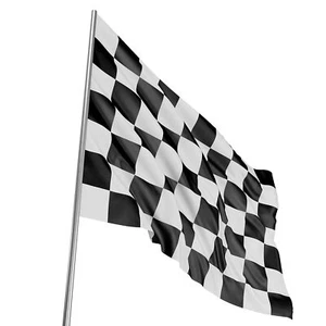 Large Checkered Racing Car Flag Black White Heavy Duty 90 X 150 CM - 3ft x 5ft W - Picture 1 of 6