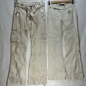 LOT Of 2 Girls Corduroy Pants Size 12 Beige - Picture 1 of 14
