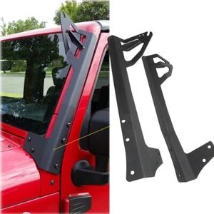 Upper Windshield Mounting Brackets for 52'' Straight LED Light Bar for Jeep JK - Picture 1 of 9