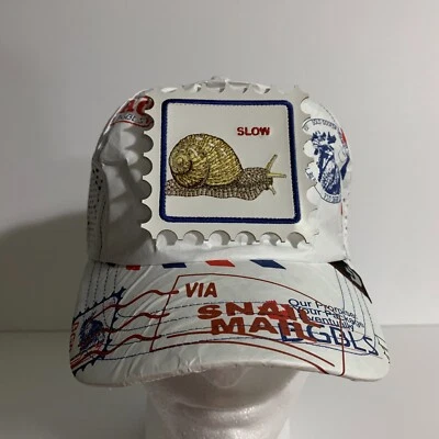 Gorra Goorin Bros The Farm Cremallera 17534 Colección Correo Caracol Lento Camionero Blanca Foto 1 de 4