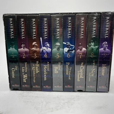 Baseball: A Film by Ken Burns - Nine Inning Boxed Set (VHS, 1997, 9-Tape Set) - Image 1 of 4