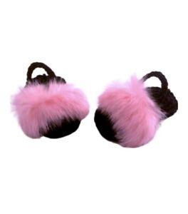 Girl Pink Baby Sandals Faux Fur Crochet Slippers Infant Shoes 