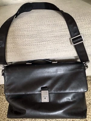 Calvin Klein Leather Briefcase/ Messenger Bag / with Key - Image 1 of 4