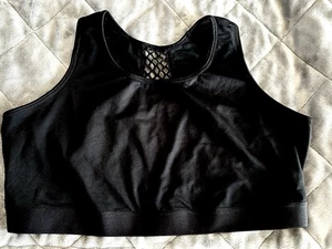 Brand New H&M Black Sexy Racerback Sports Bra Cropped Top XL 3xl 18 20 22 - Picture 1 of 7