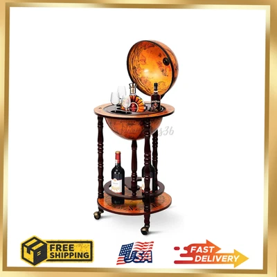 Carro de servir bar globo mapa del viejo mundo náutico vintage italiano decoración del siglo XVI Foto 1 de 4