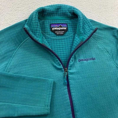 Patagonia R1 Regulator Jacket Women Medium Teal Polartec Full Zip Waffle Fleece - Image 1 of 4