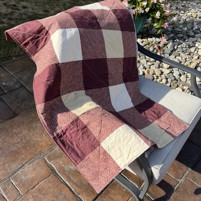 Artisan Handmade Patchwork Quilt 40”x29” by Women’s Club – Lap/Wall/Throw - Image 1 of 4