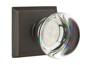 New EMTEK 7211PCFB Privacy No. 6 Rosette Providence Door Lever Glass Knob - Picture 1 of 6