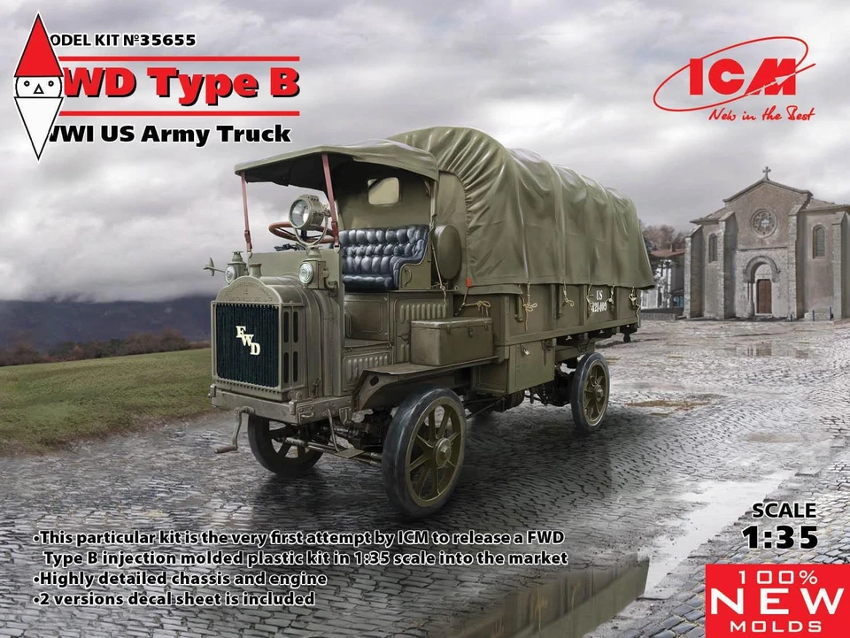 ICM 1/35 FWD TYPE B WWI US ARMY TRUCK (NEW MOLDS) - Immagine 1 di 1