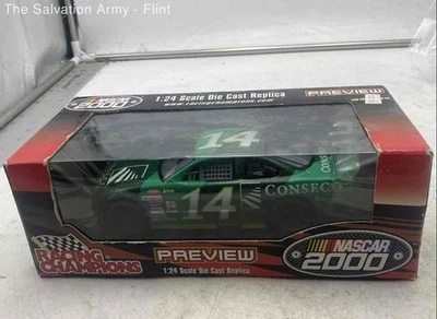 Coche de carreras Mike Bliss Racing Champions Green Diecast 2000 Nascar #14 en caja Foto 1 de 4