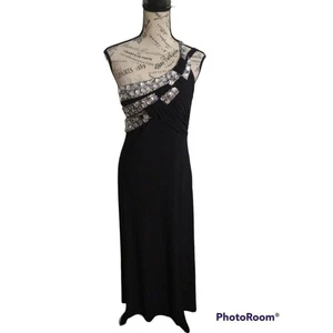 Adrianna Papell Hailey Dress Edgy,Classy,Vintage, jewel maxi black size 6 - Picture 1 of 10