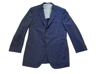Crittenden Blazer Mens 46L Pinstripe Wool Linen Silk Lined Three Button Jacket - Image 1 of 4