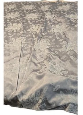 Tablecloth Martha Stewart 56x116 Silver Color Poinsettia Print - Image 1 of 4