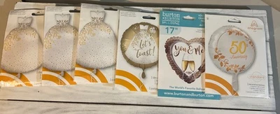 Lote de 6~50 Aniversario Globos Fiesta Lote~ Oro y Plata Blanca Foto 1 de 4