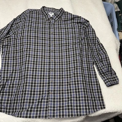 HB Harbor Bay DXL Shirt Mens 5XLT Plaid Blue Black Plaid Shirt Brand New - Image 1 of 4