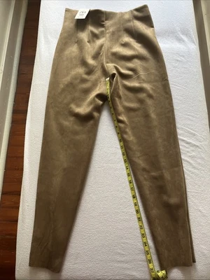 New with Tag Zara Women's Large Legging Hi-rise In Tan Faux Suede - Image 1 of 4