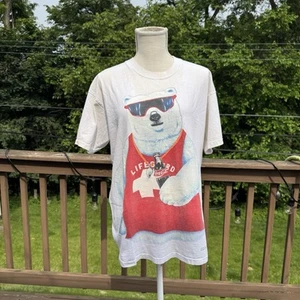 Vintage 1994 Coca Cola Lifeguard Polar Bear White T-Shirt - Picture 1 of 11
