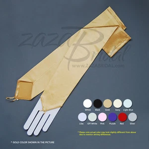 Stretch Satin Fingerless Gloves Opera Length 16BL - Various Colors - Picture 1 of 24