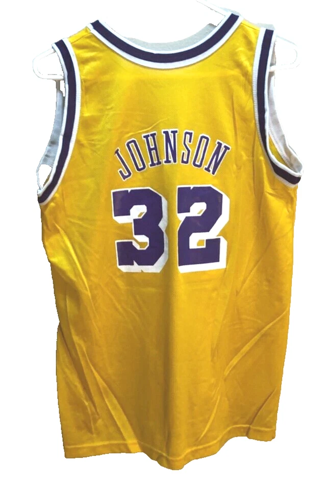 Camiseta amarilla XL L.A. Lakers E. Magic Johnson #32 campeón de la NBA vintage años 90 para niños Foto 1 de 2