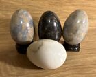 Polished Marble Stone Eggs Gray Black White Easter Farmhouse Decoration Lot 4