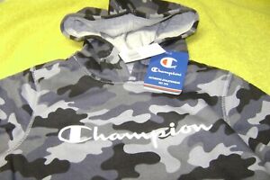 CHAMPION  PULL OVER HOODIE GRAY CAMO  BOY OR  GIRL SIZE 5  NEW  $32 SEWN  LOOK