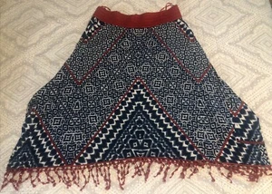 Ladies SKIRT Blue Handkerchief Lace Hem (M) Boho Festival Fairygoth - Picture 1 of 19