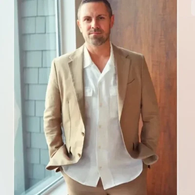 Banana Republic Slim Italian Cotton-Linen Suit Jacket Size 42R #550205 - Image 1 of 2