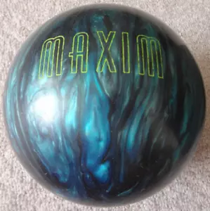 PALLA DA BOWLING EBONITE MAXIM 10 libbre 2,4 oz CLASSIC MADE USA BLU VERDE VERDE VERDE - Foto 1 di 8
