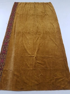 Vintage French Plain Velvet Curtain 207x116cm - Image 1 of 4
