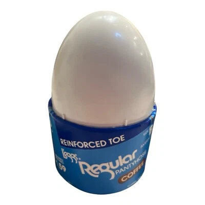 Vintage L’eggs Egg Regular Pantyhose Memory Yarn Coffee Size B Reinforced Toe - Image 1 of 4