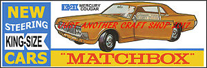 Matchbox King Size K-21 Mecury Cougar Poster Leaflet Advert Shop Sign from 1969
