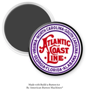 Atlantic Coast Railroad Line 2.25" Magnetic Backed Button Badge - Picture 1 of 1