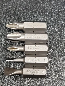 Snap-On ™ Tools NEW 5 Piece 1/4" Hex Drive Phillips & Flat Head Bit Lot Set - Bild 1 von 4