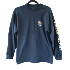 BRIXTON Oath Navy Mens T-Shirt Navy Blue Standard Fit Crest Crew Neck Small - Picture 1 of 9