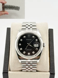 Rolex Datejust 116234 36mm Black Jubilee Diamond Dial Stainless Steel - Picture 1 of 7