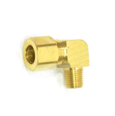 1/2" Tube OD Compression x 1/4" Male Npt Elbow Fitting Adapter Gas Water HVAC - Image 1 of 4