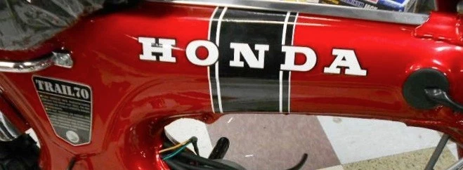 Honda CT70 KO 2pc. Black Stripe Main Frame Decal Set 69-71 MADE IN USA! Foto 1 de 4